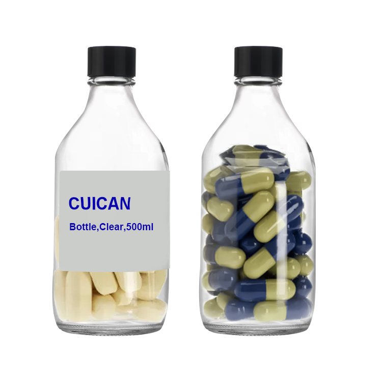 Frosted clear glass pill bottle capsule bottle manufacturer